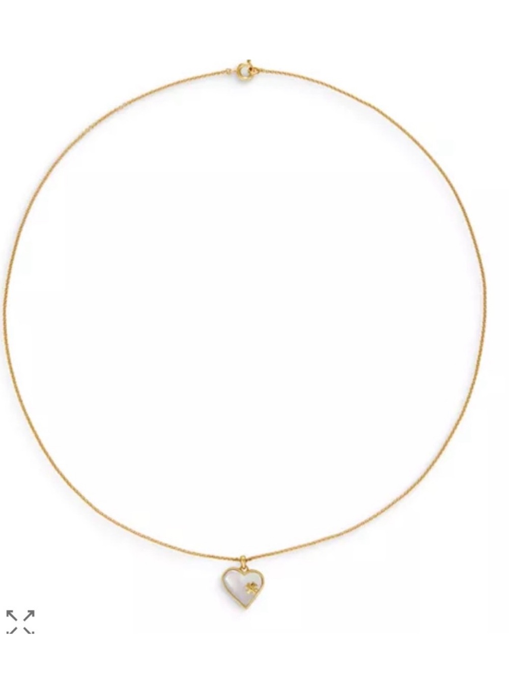 Tory Burch Mother of Pearl Heart Necklace NEW $129